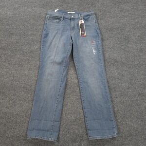 Levis Jeans Womens 32x32 Blue Slimming Straight Stretch Denim NEW